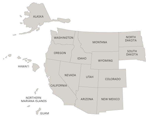 Western states that make up the WRGP